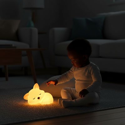 lampe-renard-led-nuit-enfant-douce